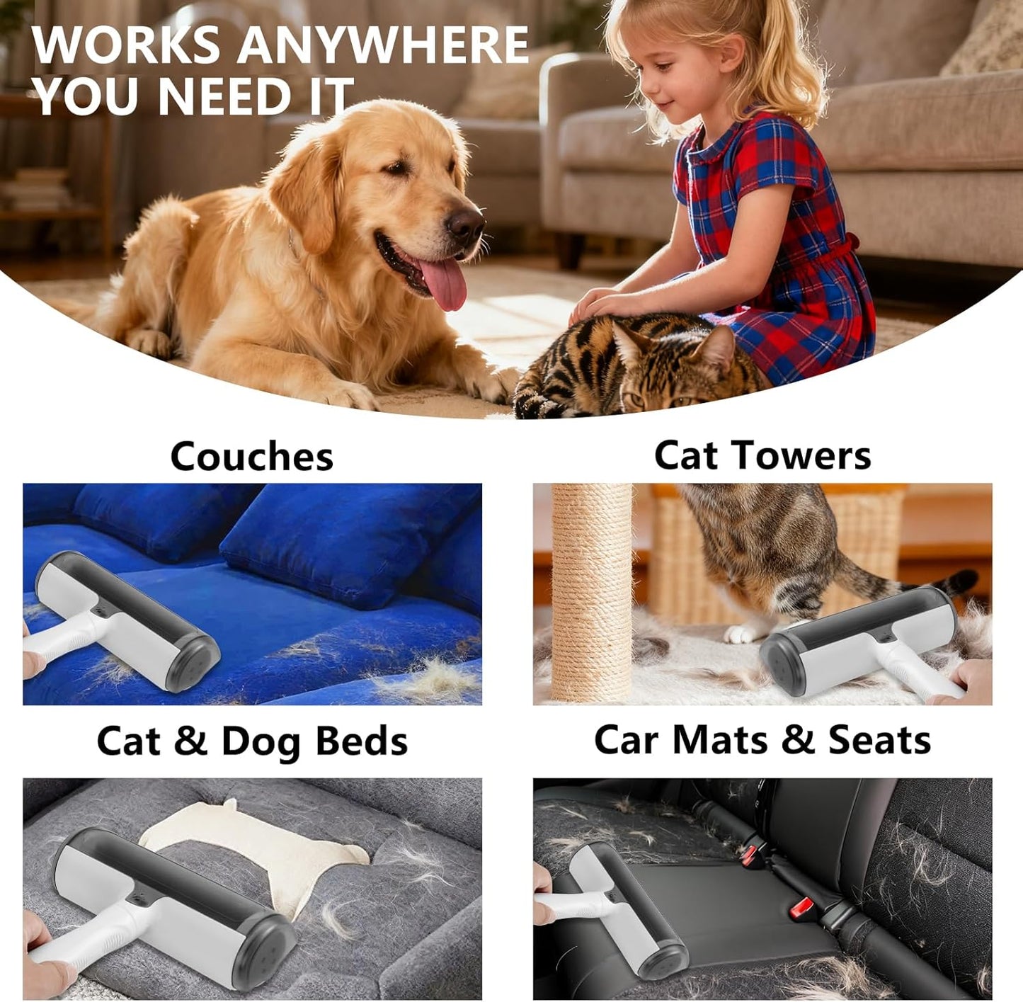 Reusable Lint Roller for Pet Hair – Extra Sticky Washable