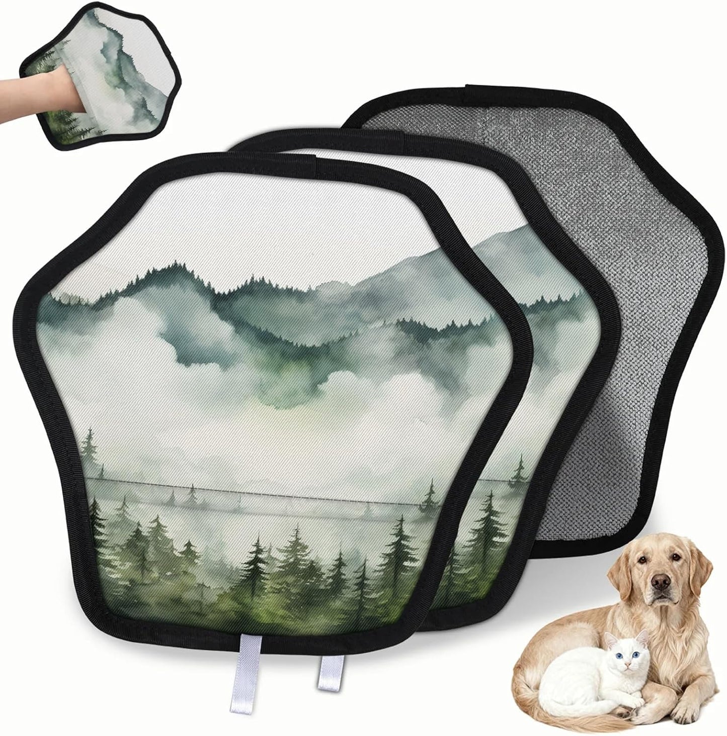 Foggy Mountains Landscape 2Pcs Electrostatic Reusable Pet