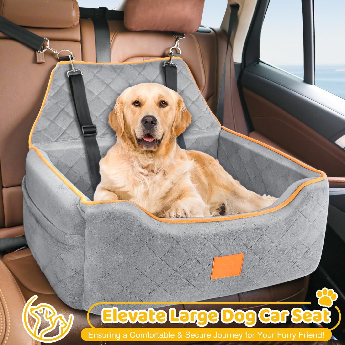 Dog Car Seat for Large/Medium Dog, Booster Seat for Dogs