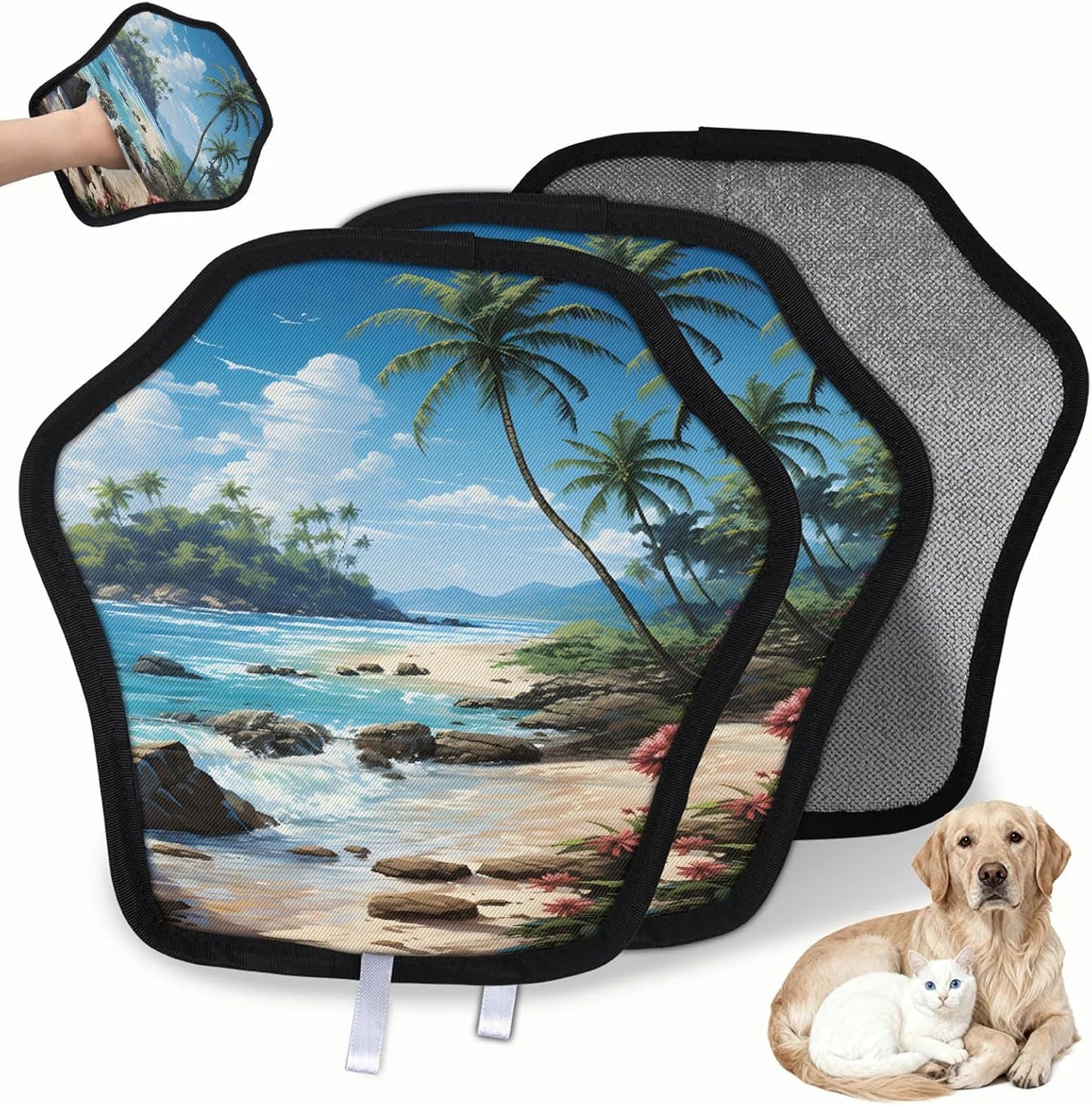 Pet Hair Removal Glove for Dogs Cats Reusable Washable Set