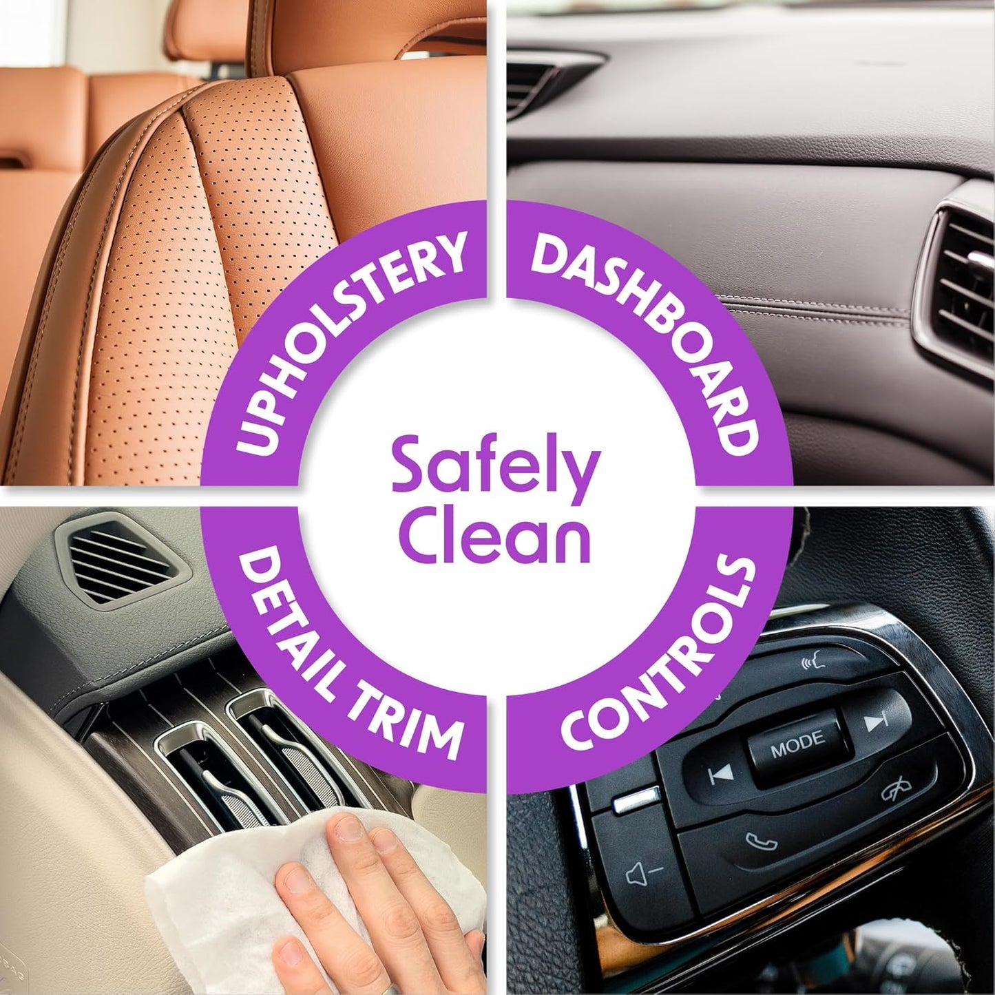 Auto Interior Car Cleaning Wipes - Plant Based Car Wipes