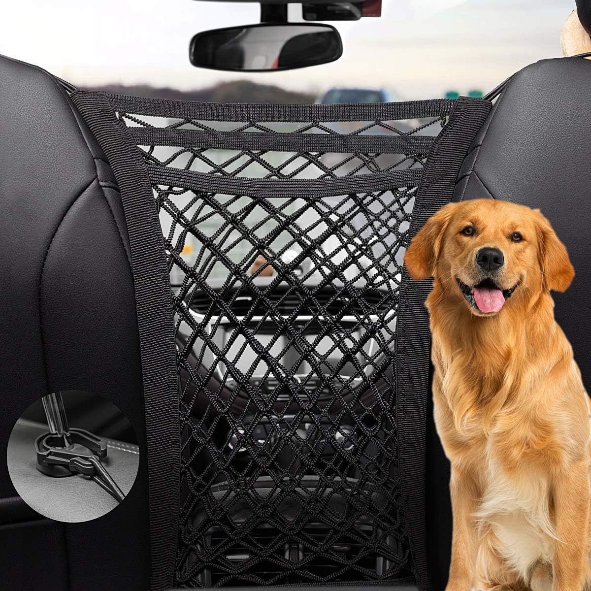 Dog Car Net Barrier 3 Layers with Auto Safety Mesh