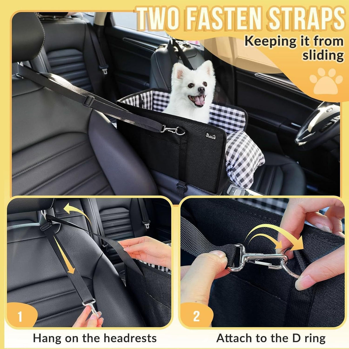 Dog Car Seat for Small Dogs, Portable Center Console Pet