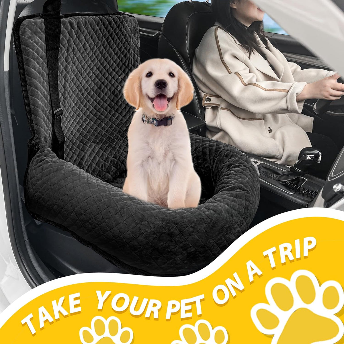 Dog Car Seat for Small Medium Dogs,Detachable Washable