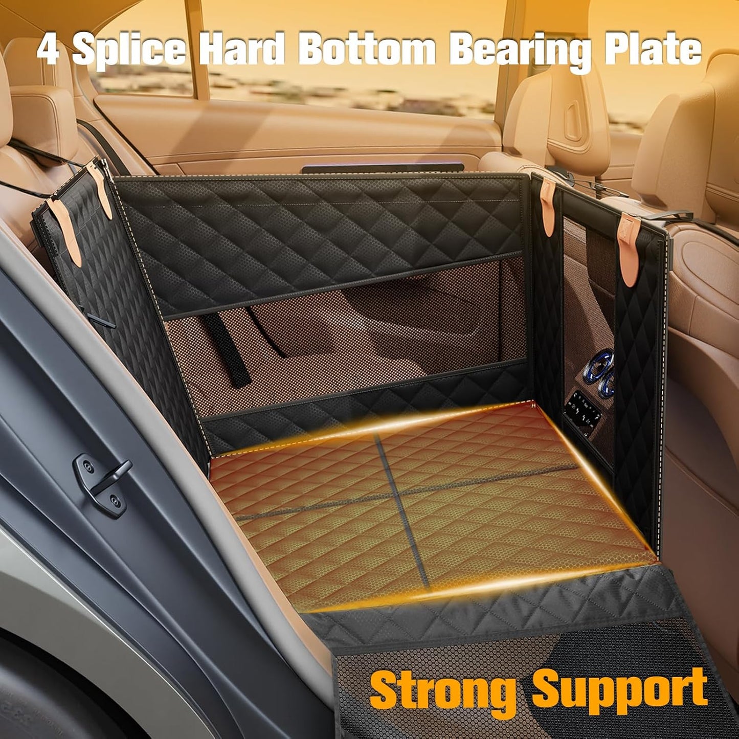 Large Dog Car Seat, Back Seat Extender for Dogs with 3 Mesh