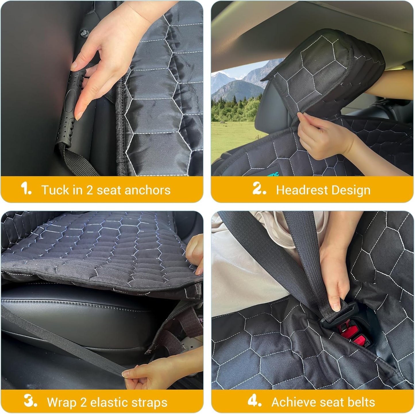 Dog Car Seat Covers for Tesla Model 3, Back Seat Cover for