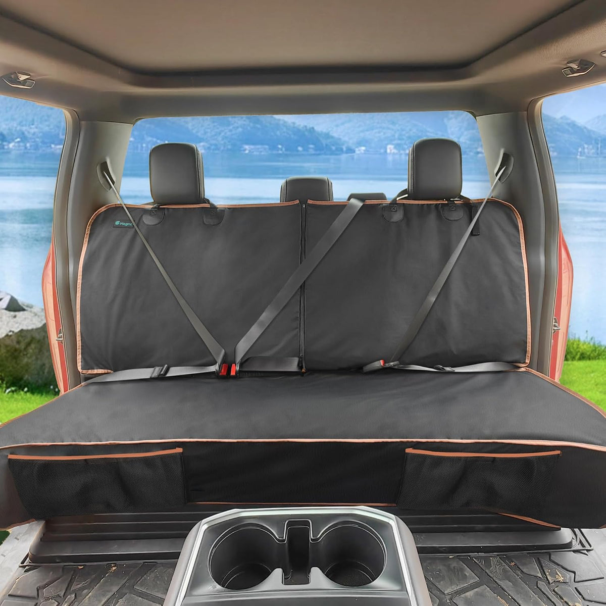 Dog Car Seat Cover for Back Seat, Waterproof PU Leather