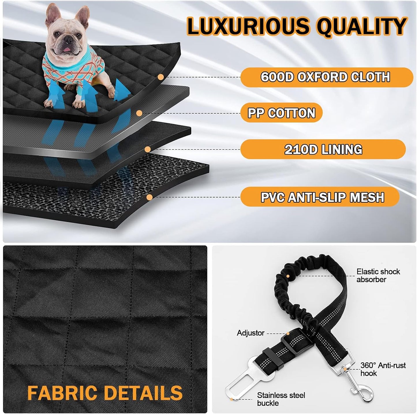 Dog Car Seat Cover Back Seats Protector for VW Golf R/GTI
