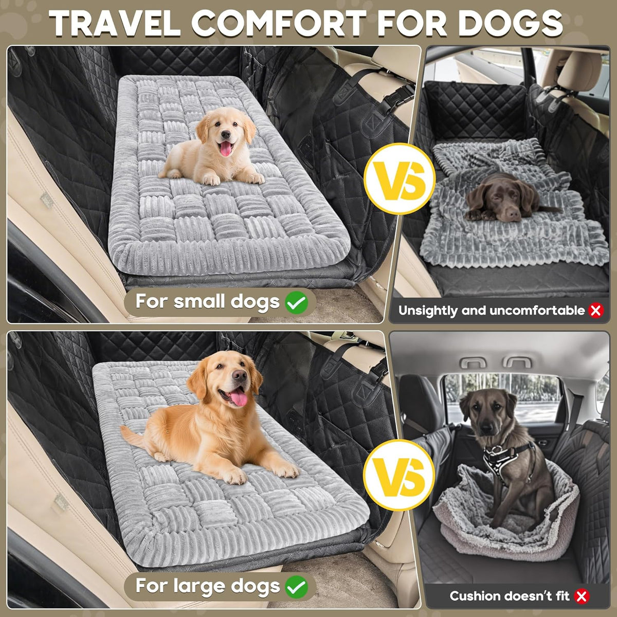 Dog Car Bed Mat, Non-Slip Backseat Extender Pet Blanket