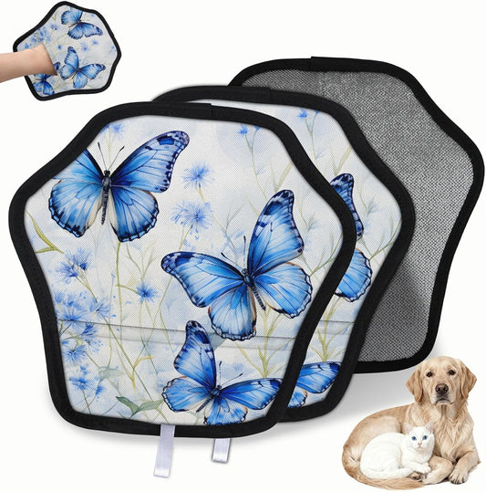 Fly Blue Butterfly 2Pcs Electrostatic Reusable Pet Hair