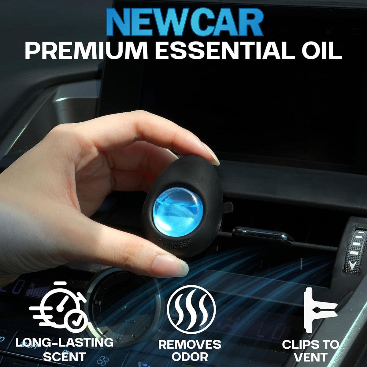 Car Air Freshener Vent Clip 3 Count , New Car Scent, 4 ml
