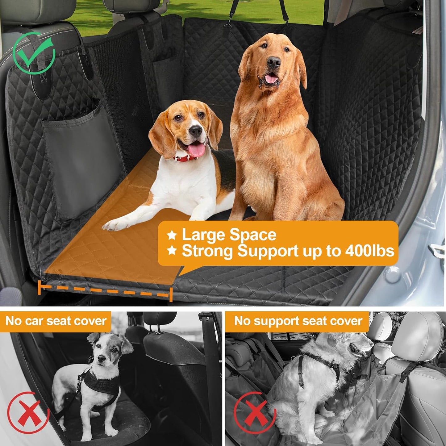 Honest Back Seat Extender for Dogs - Dog Car Hammock with
