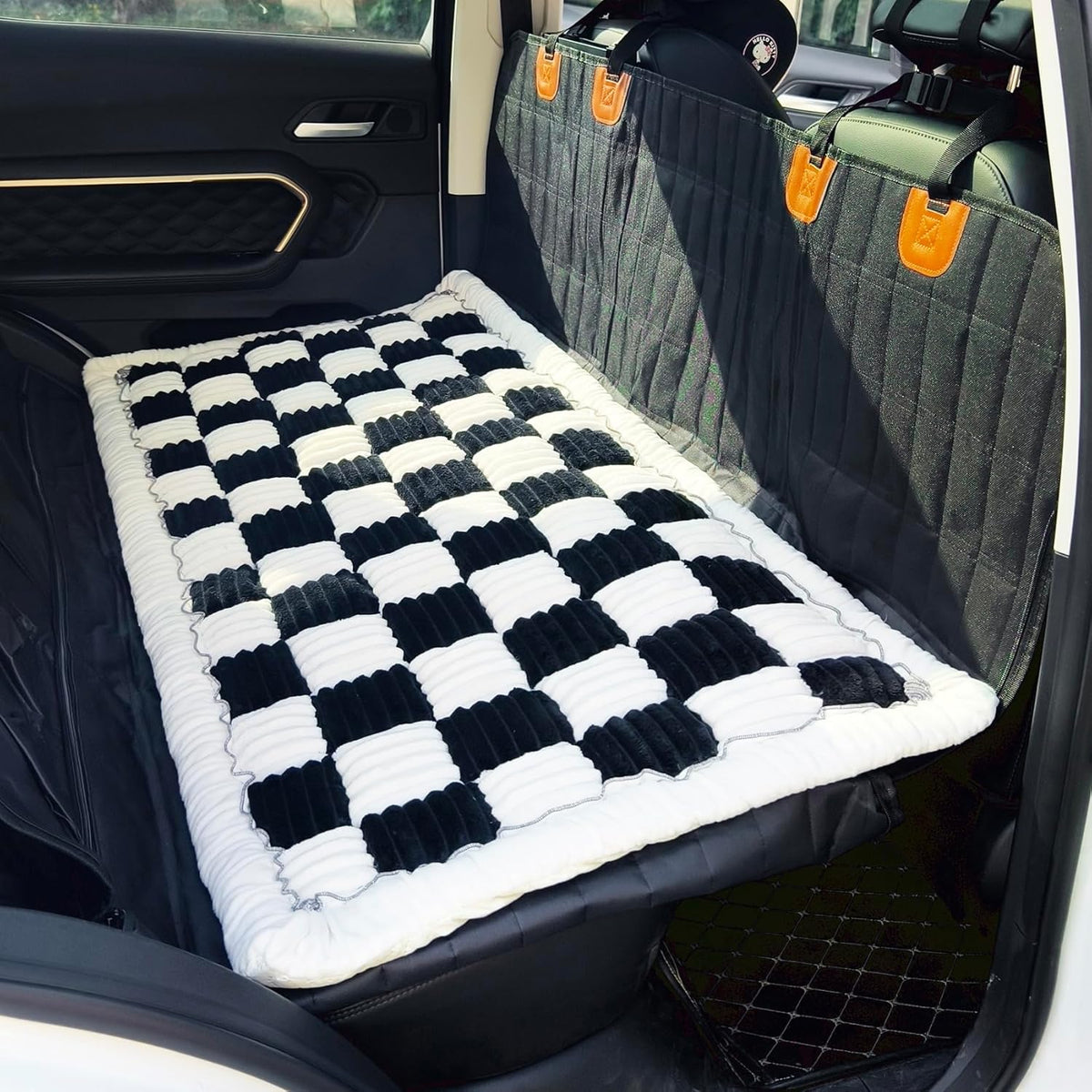 Backseat Pet Bed Mat, Truck Plaid Dog Bed for Car Back