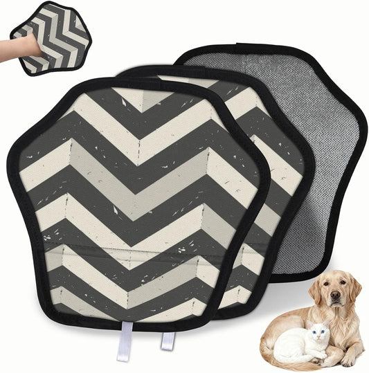 Gray Chevron 2Pcs Electrostatic Reusable Pet Hair Removal