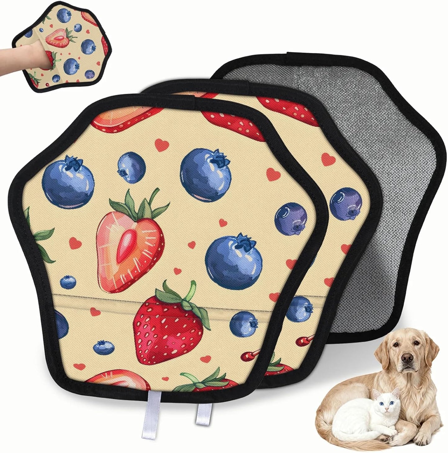 Pet Hair Removal Glove for Dogs Cats Reusable Washable Set