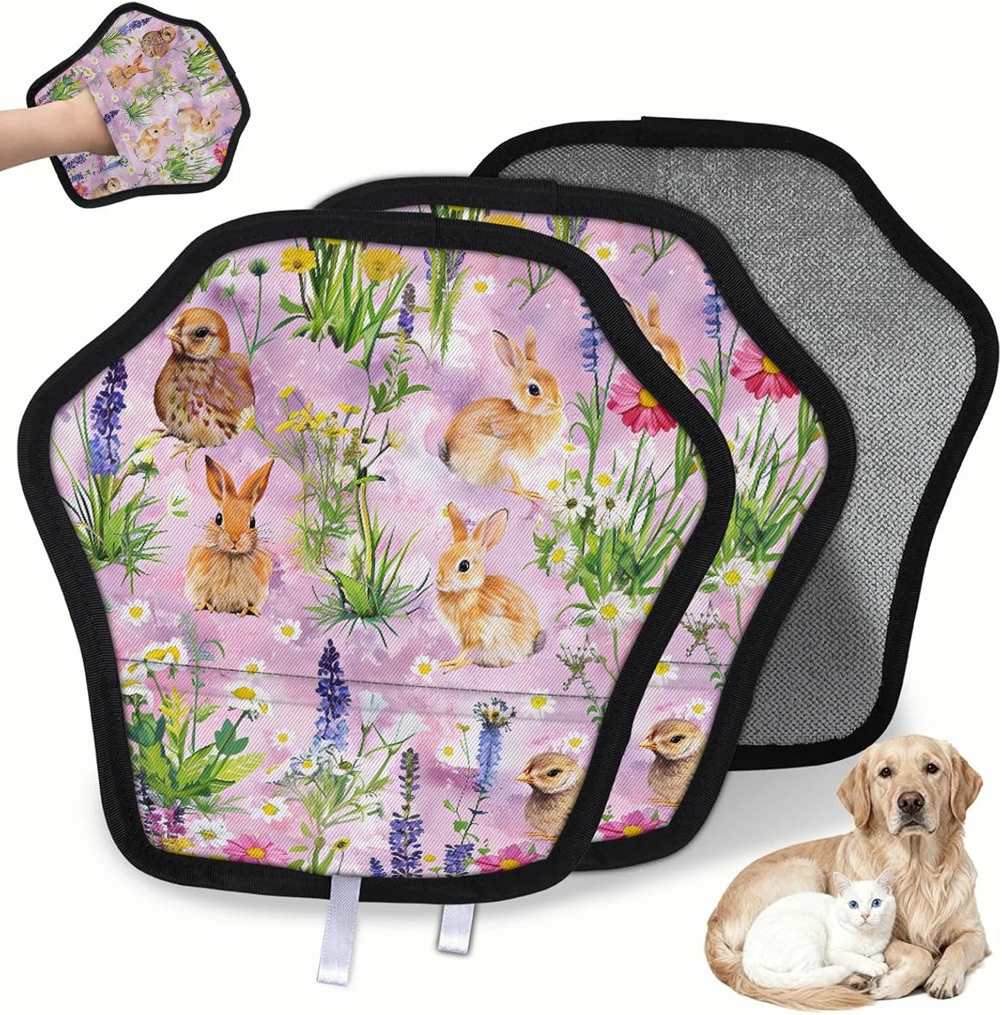 Pet Hair Removal Glove for Dogs Cats Reusable Washable Set