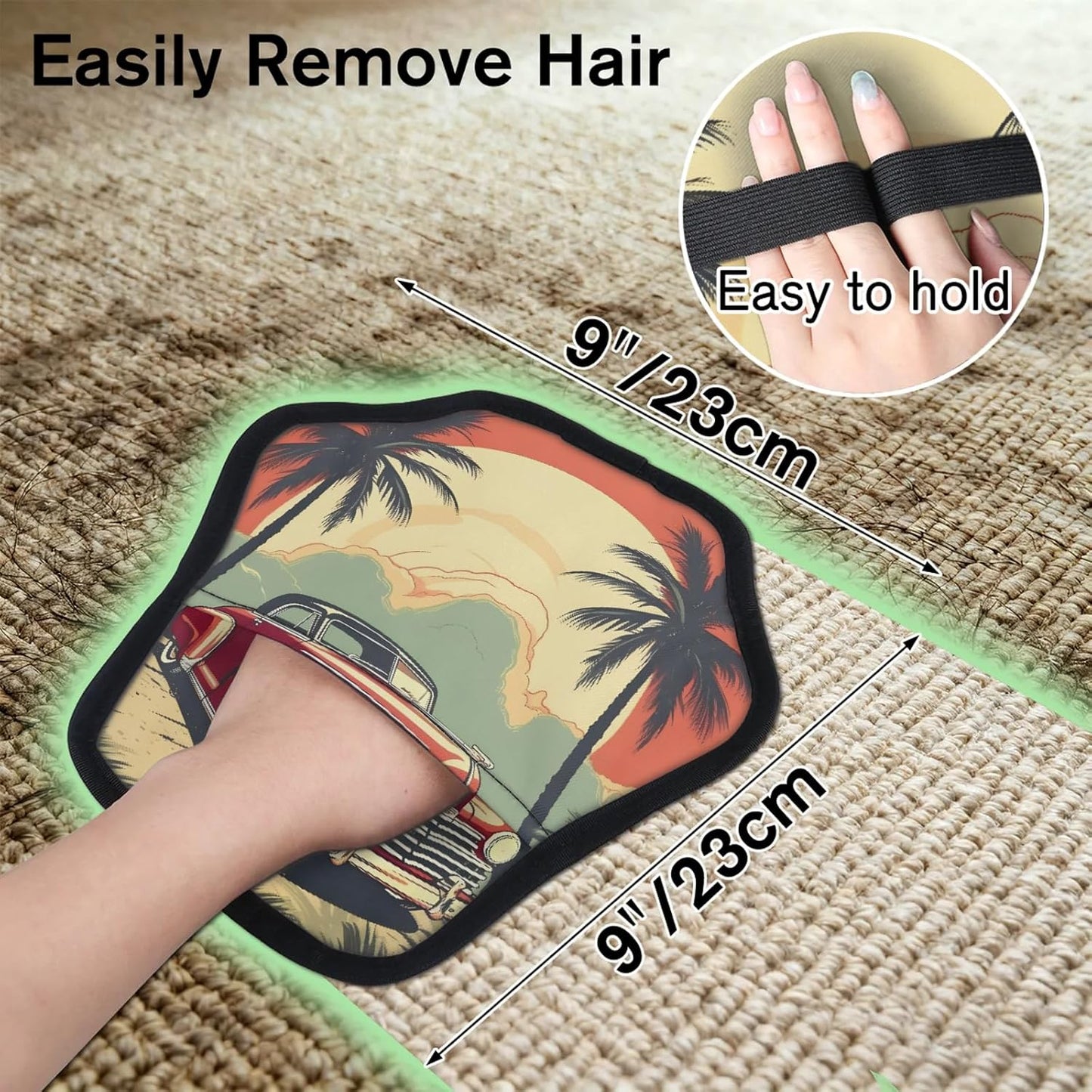 Classic Cars Design 2Pcs Electrostatic Reusable Pet Hair