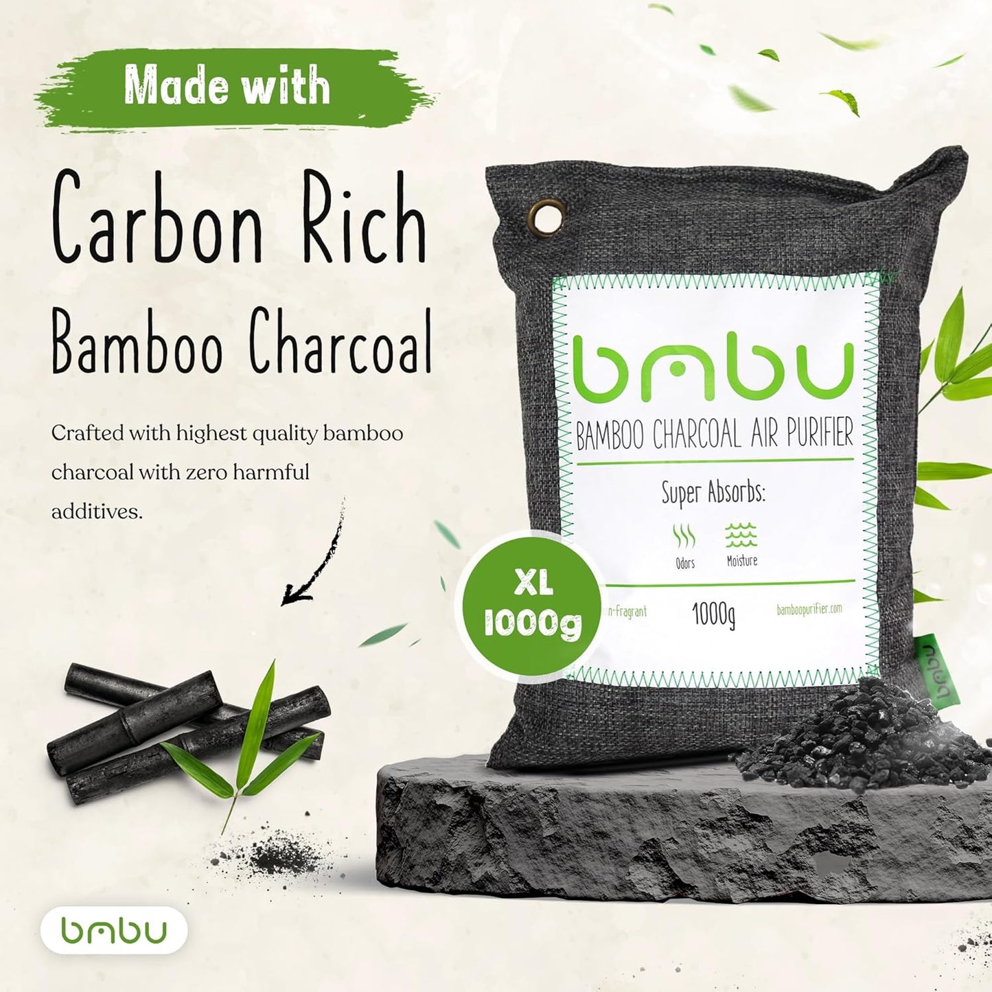 1000g Large Bamboo Charcoal Air Purifier Bag - Car