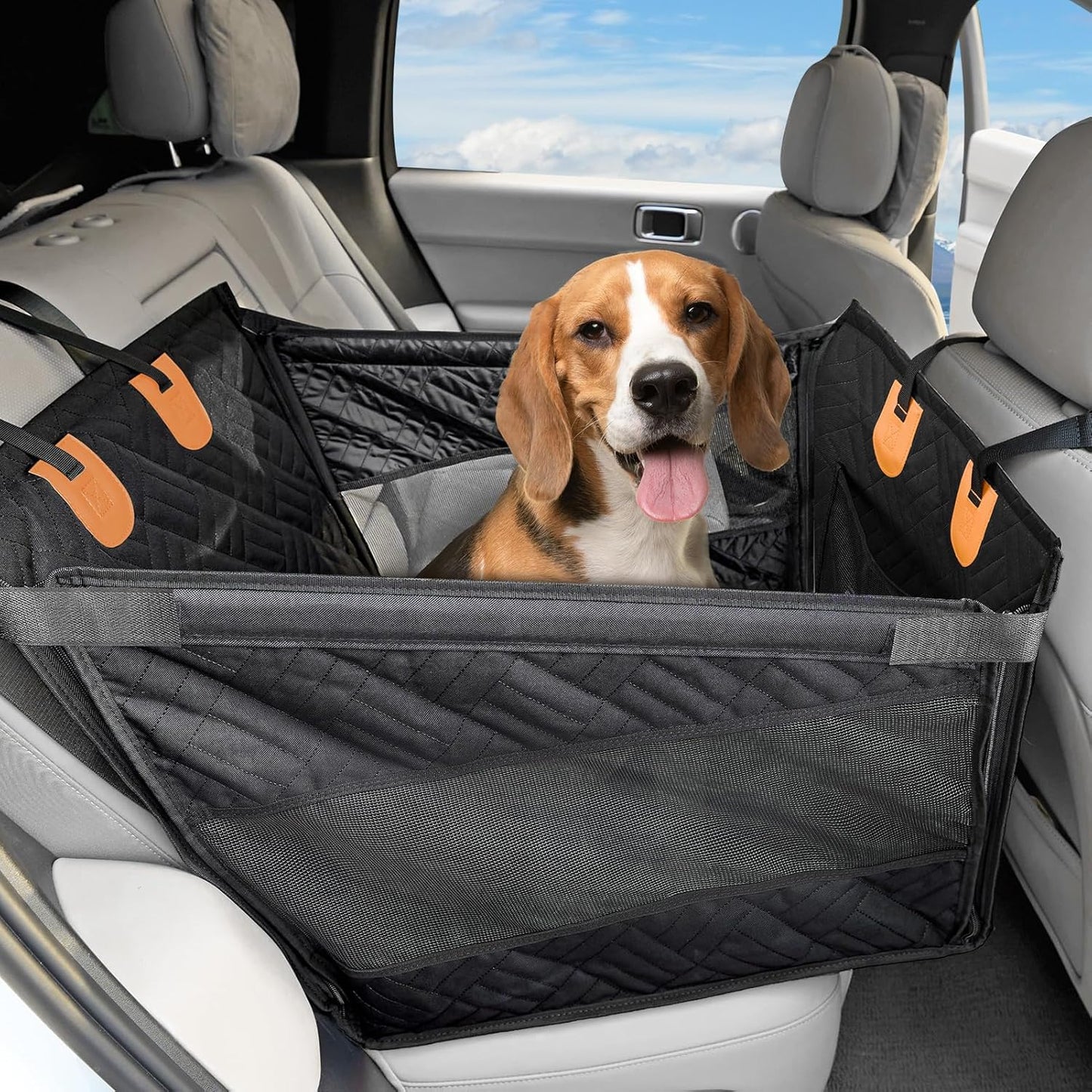Dog Car Seat Cover for Small Dogs, Hard Bottom Dog Car Seat