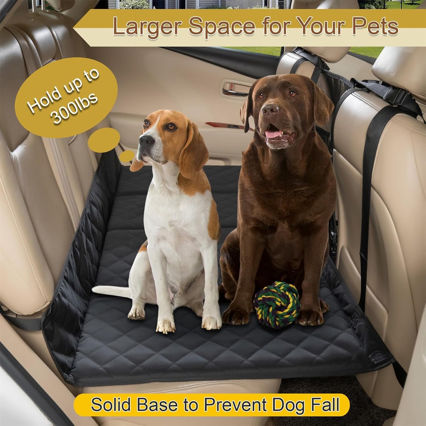 Car Bench Seat Extender for Dogs, Hammock Dog Bed with Firm