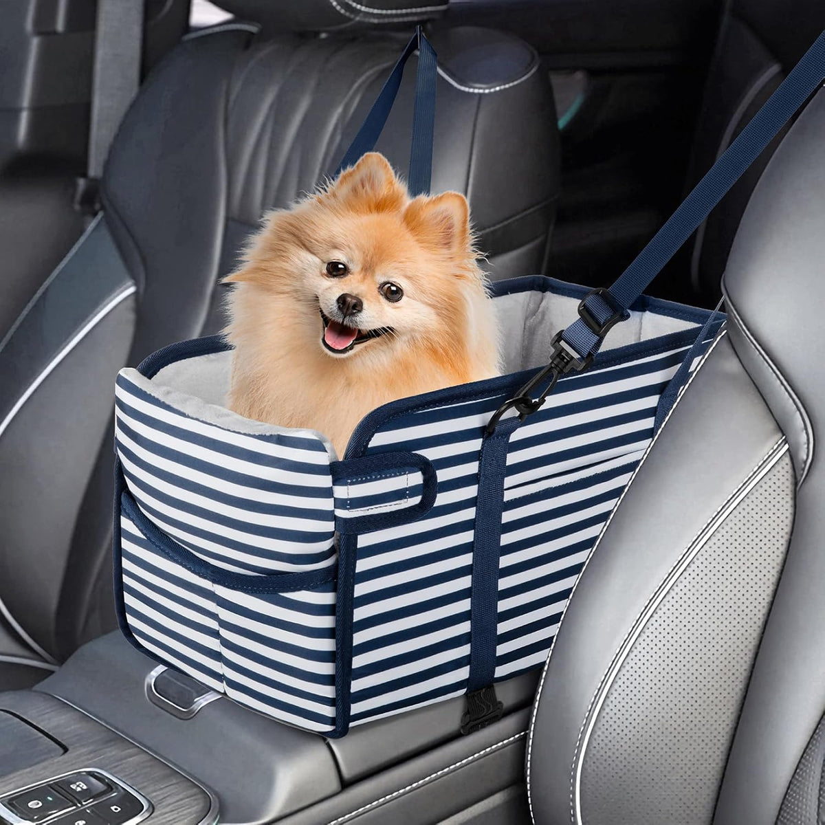 Portable Dog Car Seat for Small Dogs - Adjustable Safety