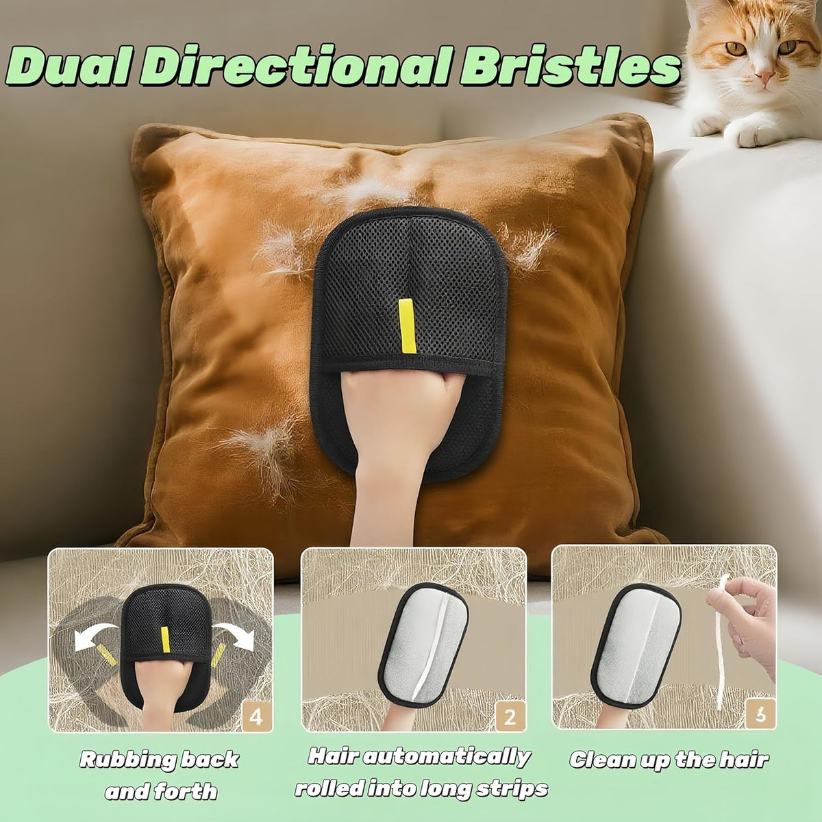2Pcs Pet Hair Removal Glove - Electrostatic Gloves Pet Hair