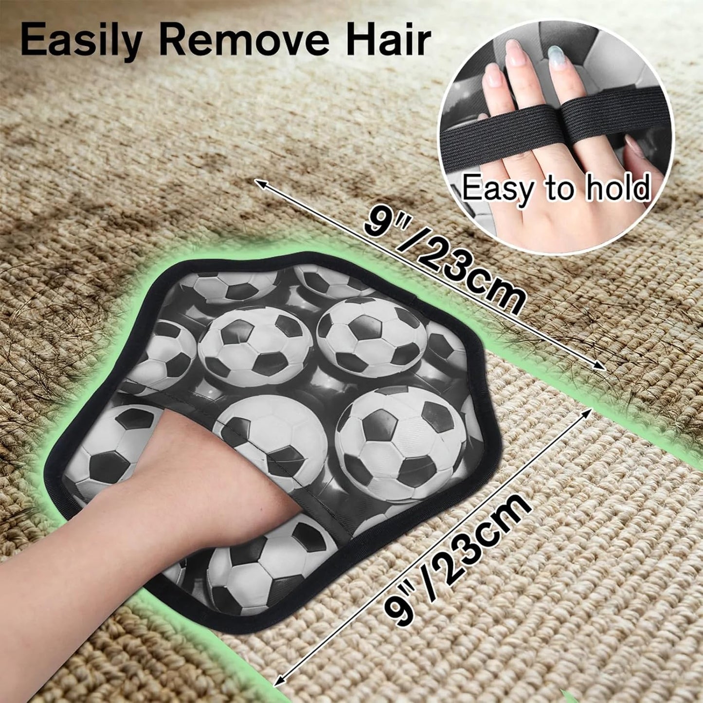 Soccer Ball Pattern 2Pcs Electrostatic Reusable Pet Hair