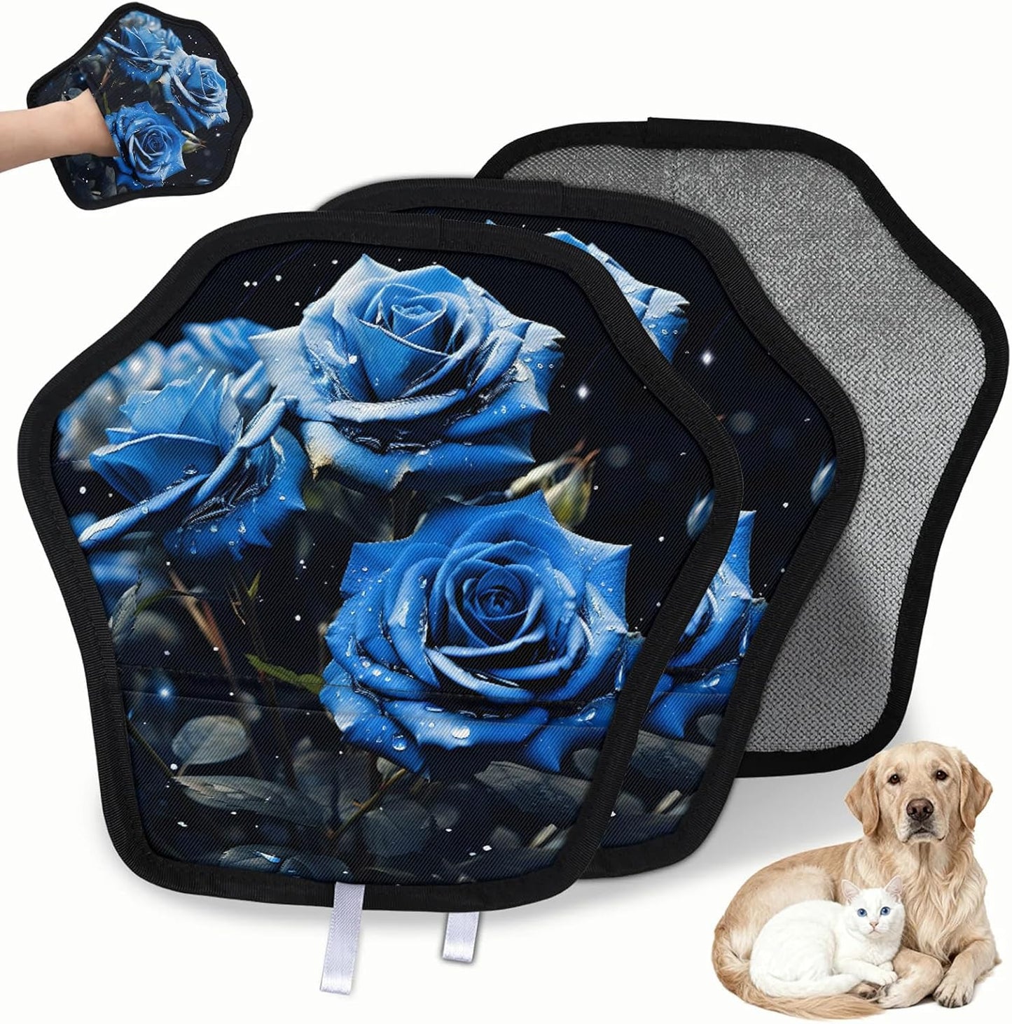 Pet Hair Removal Glove for Dogs Cats Reusable Washable Set