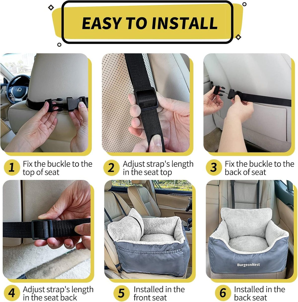 Dog Car Seat for Small Dogs, Washable Soft Booster Seats