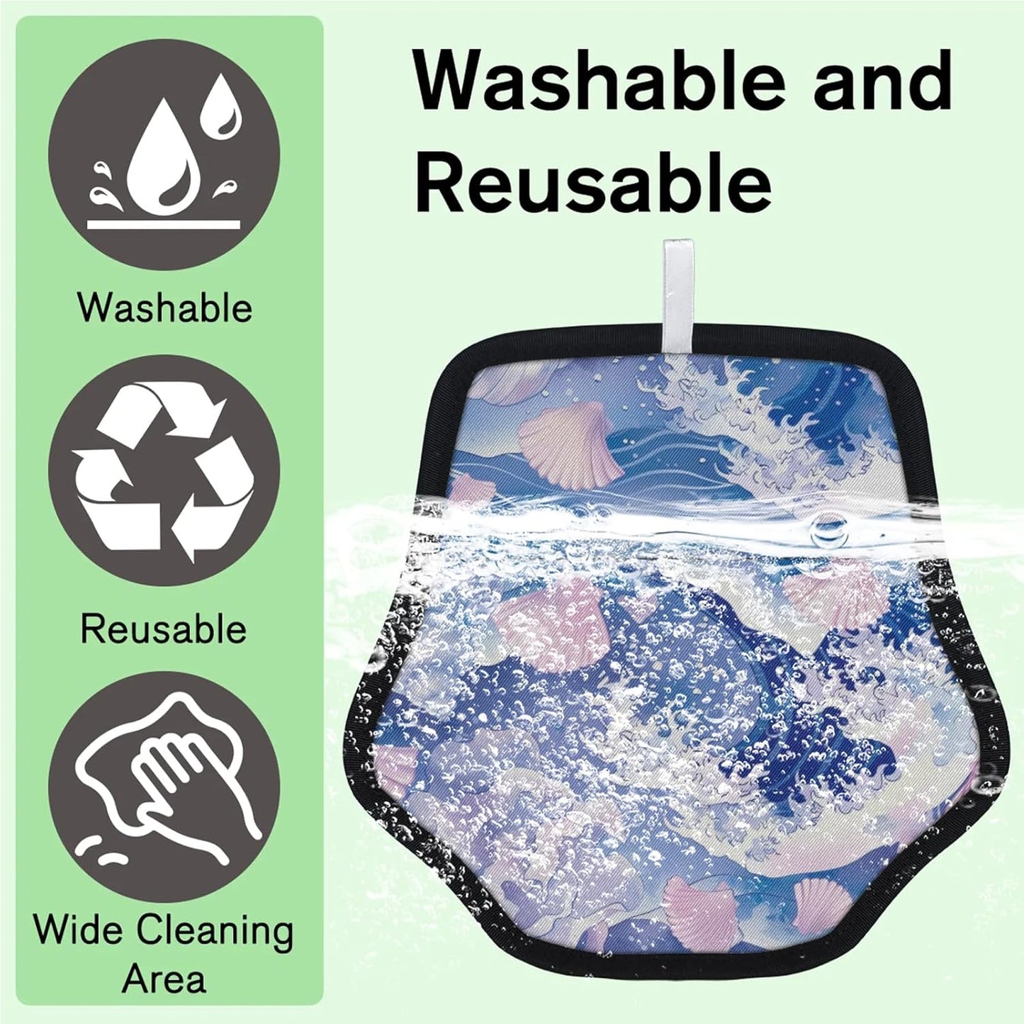 Seashell Ocean Beach 2Pcs Electrostatic Reusable Pet Hair