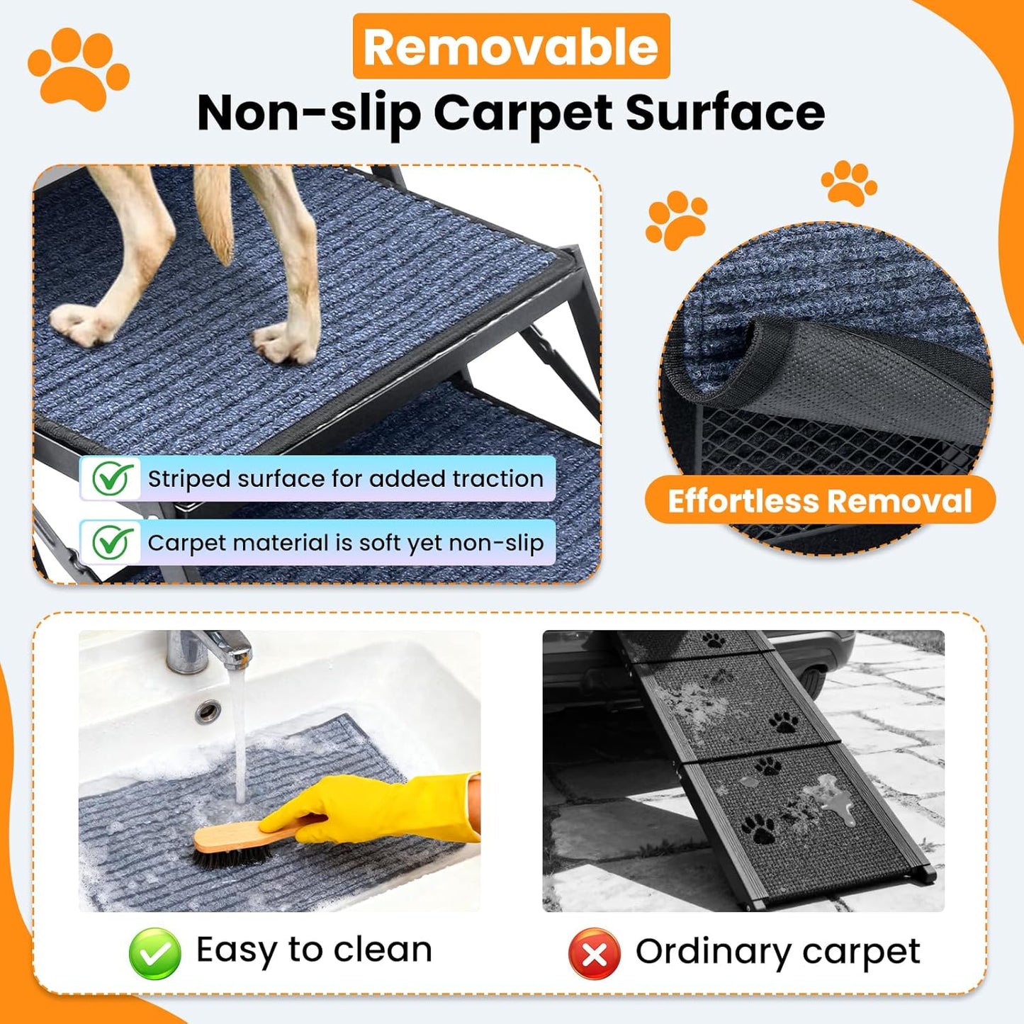 Dog Stairs for Car, 42''x 17'' Extra Wide Dog Stairs for