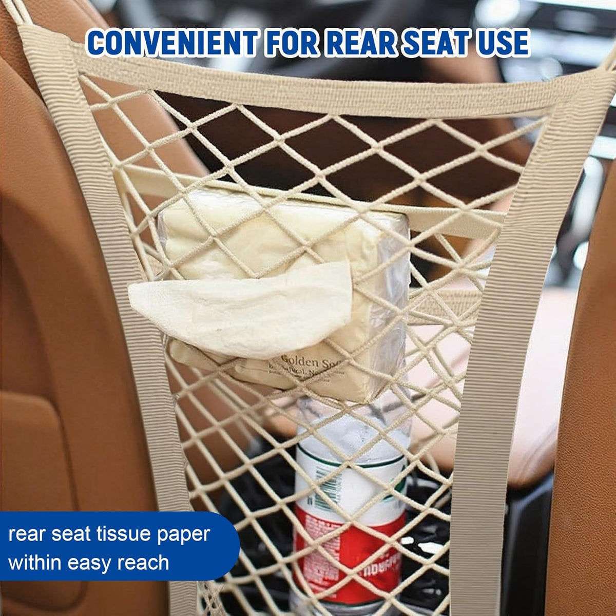 3-Layer Car Mesh Organizer,Seat Back Net Bag