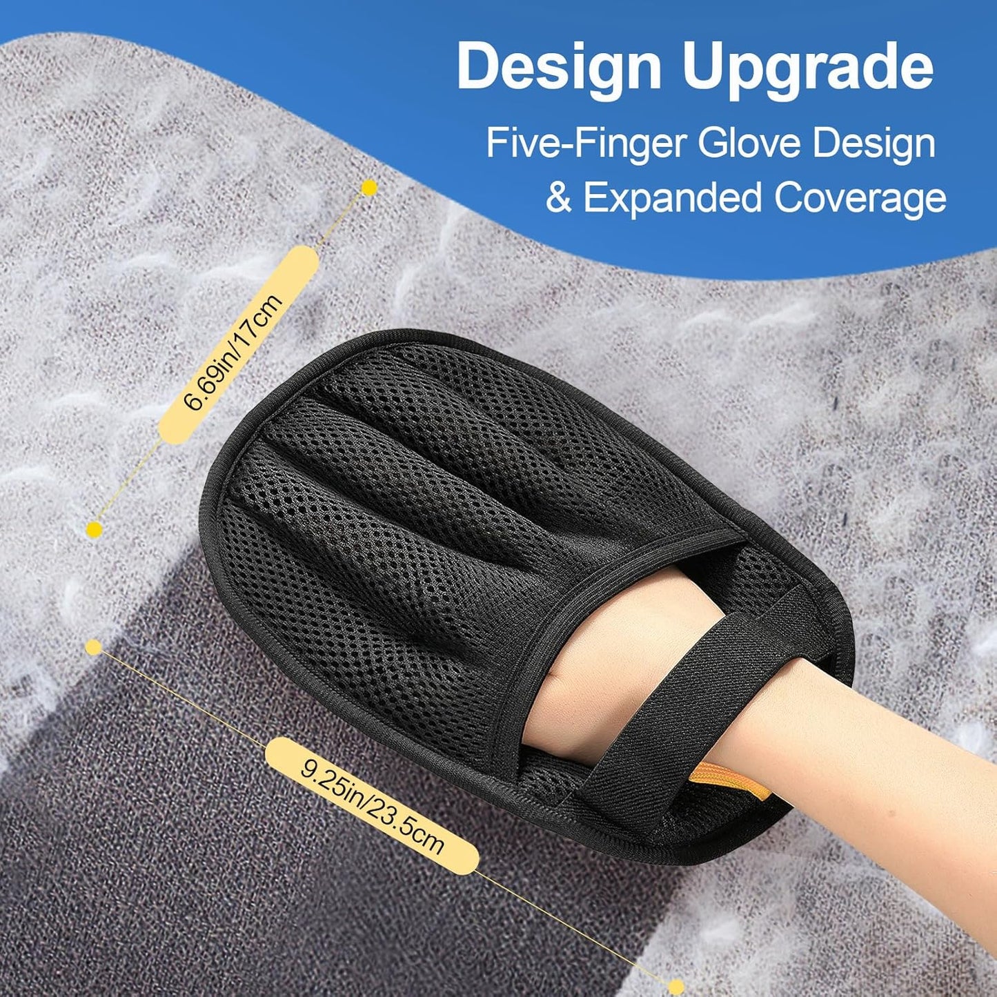 Pet Hair Removal Gloves - Reusable, Anti-Static & Washable
