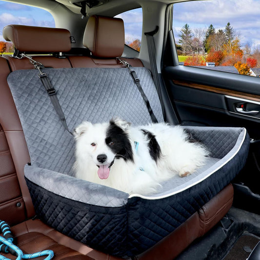 Dogs Car Seat and Bed 2 in 1,Pet Car Bed for 2 Small or 1