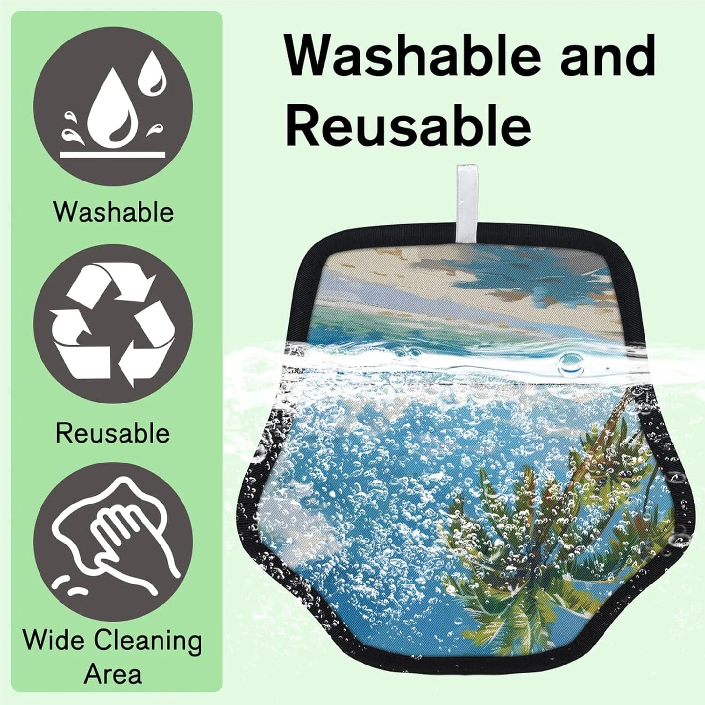 Ocean Tropical Palm Tree 2Pcs Electrostatic Reusable Pet