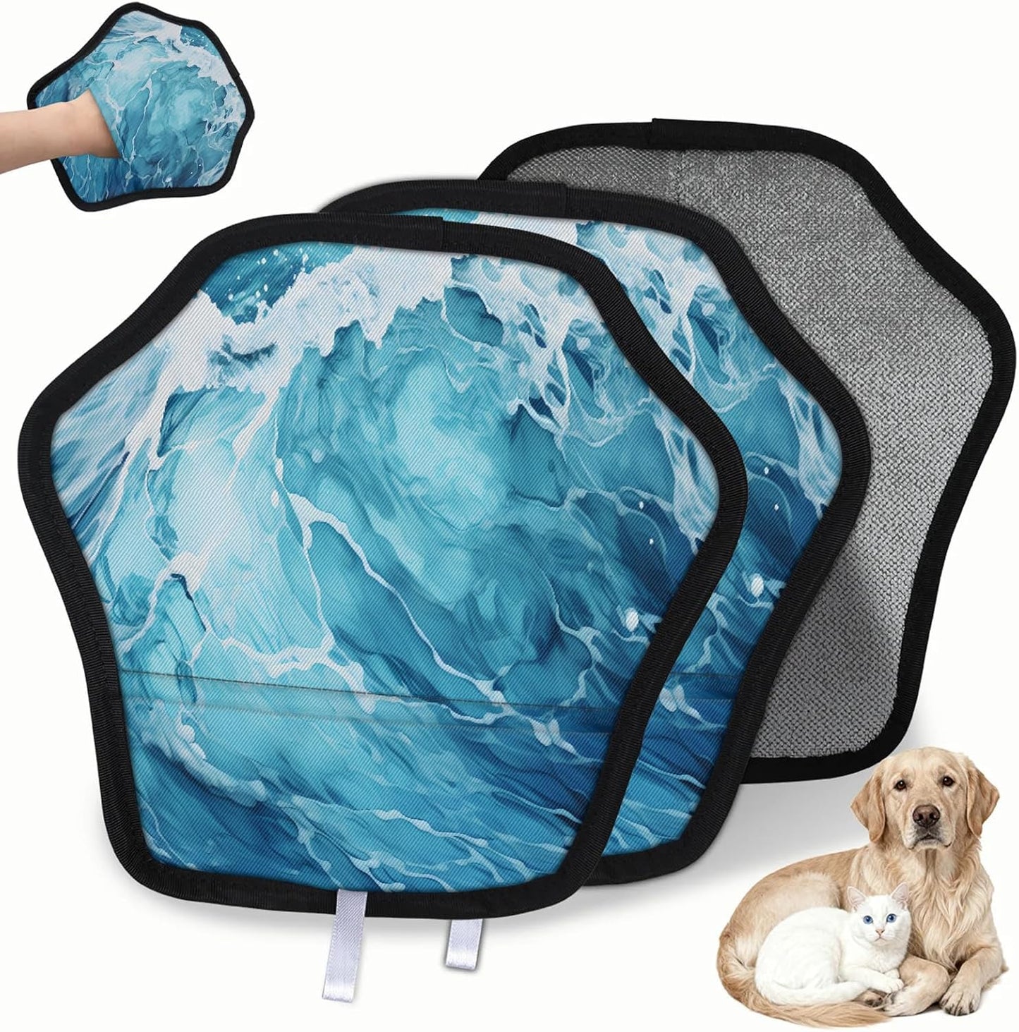Pet Hair Removal Glove for Dogs Cats Reusable Washable Set