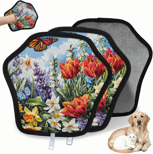 Pet Hair Removal Glove for Dogs Cats Reusable Washable Set
