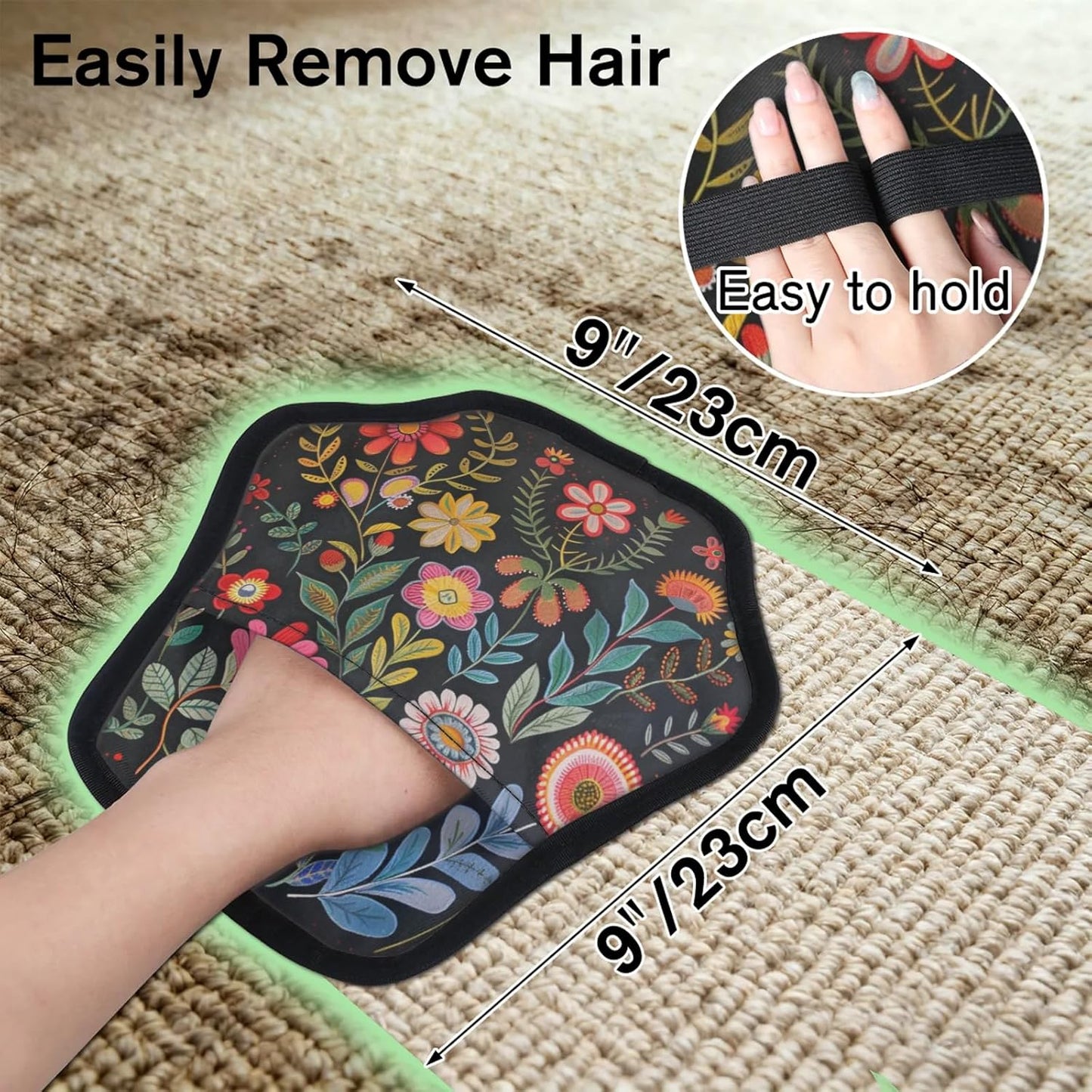 Vintage Boho Floral 2Pcs Electrostatic Reusable Pet Hair