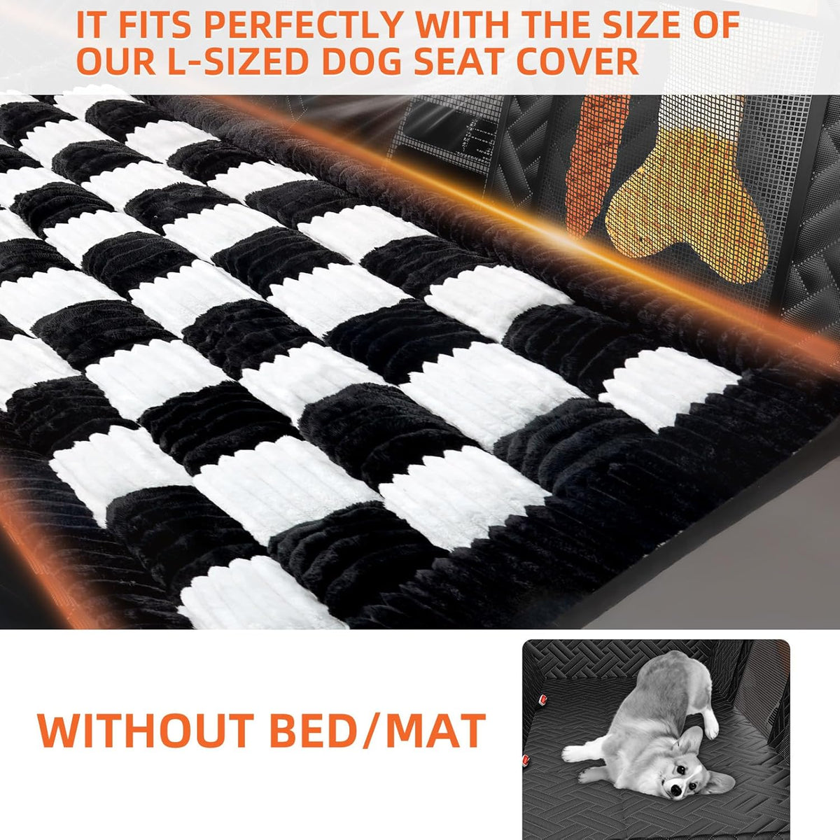 Backseat Pet Bed Mat, Deluxe Dog Seat Covers,Truck Plaid