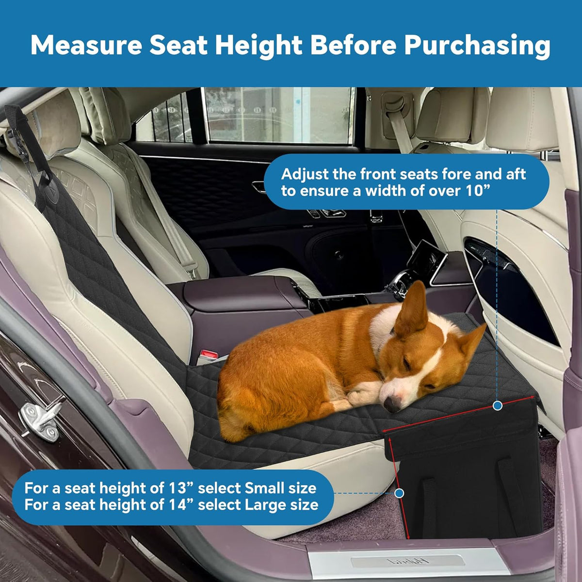 Back Seat Extender for Dogs,Dog Car Seat Cover with Storage