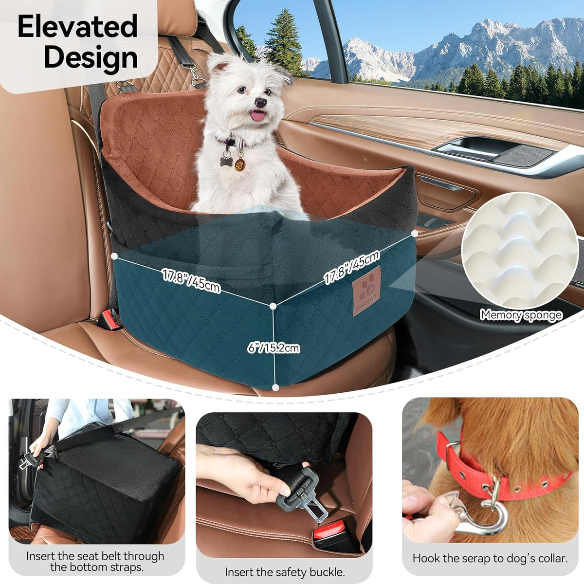 Dog Car Seat for Small/Medium Dogs, Dog Booster Car Seats