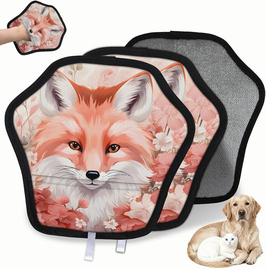 Thanksgiving Fall Fox 2Pcs Electrostatic Reusable Pet Hair