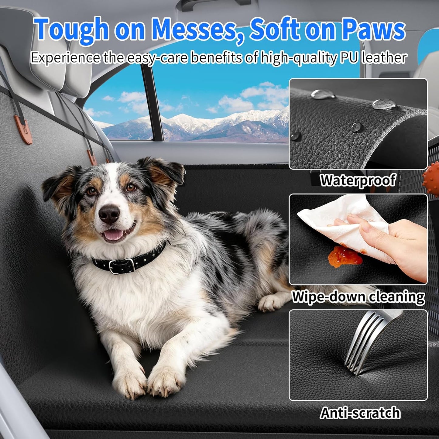 Back Seat Extender for Dogs, Heavy-Duty Hard Bottom