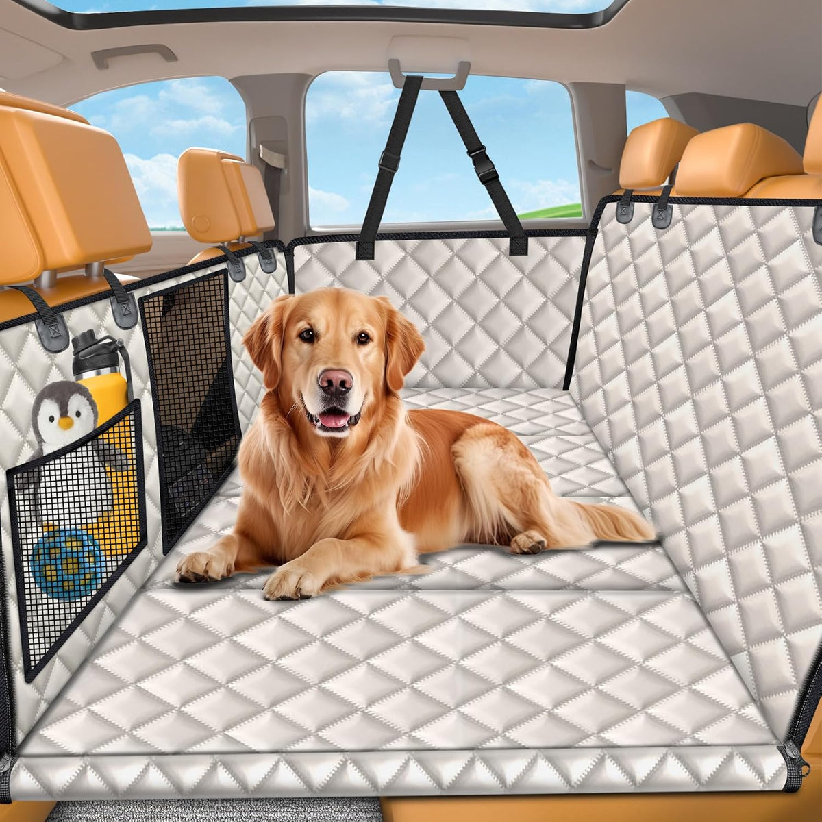 Backseat Extender for Dogs - Hard Bottom Dog Car Seat Cover