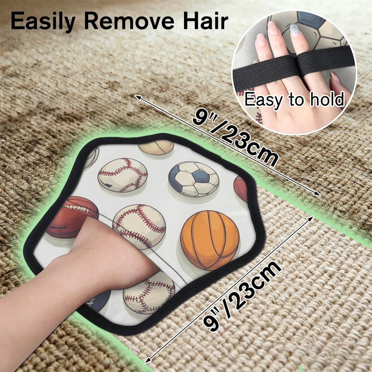 Lovely Football 2Pcs Electrostatic Reusable Pet Hair