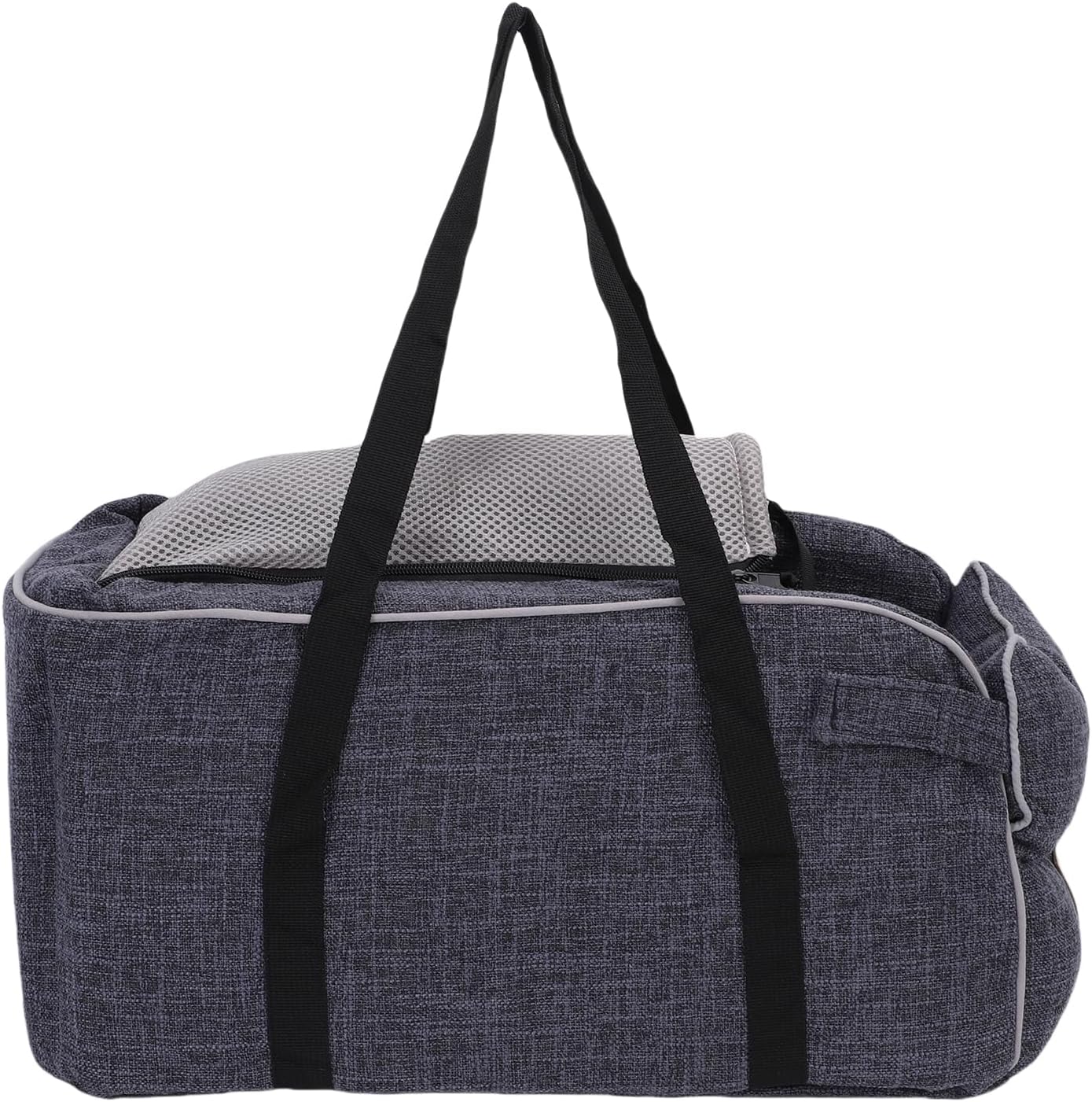 Console Dog Car Seat, Linen Fabric, Elevated Seat with