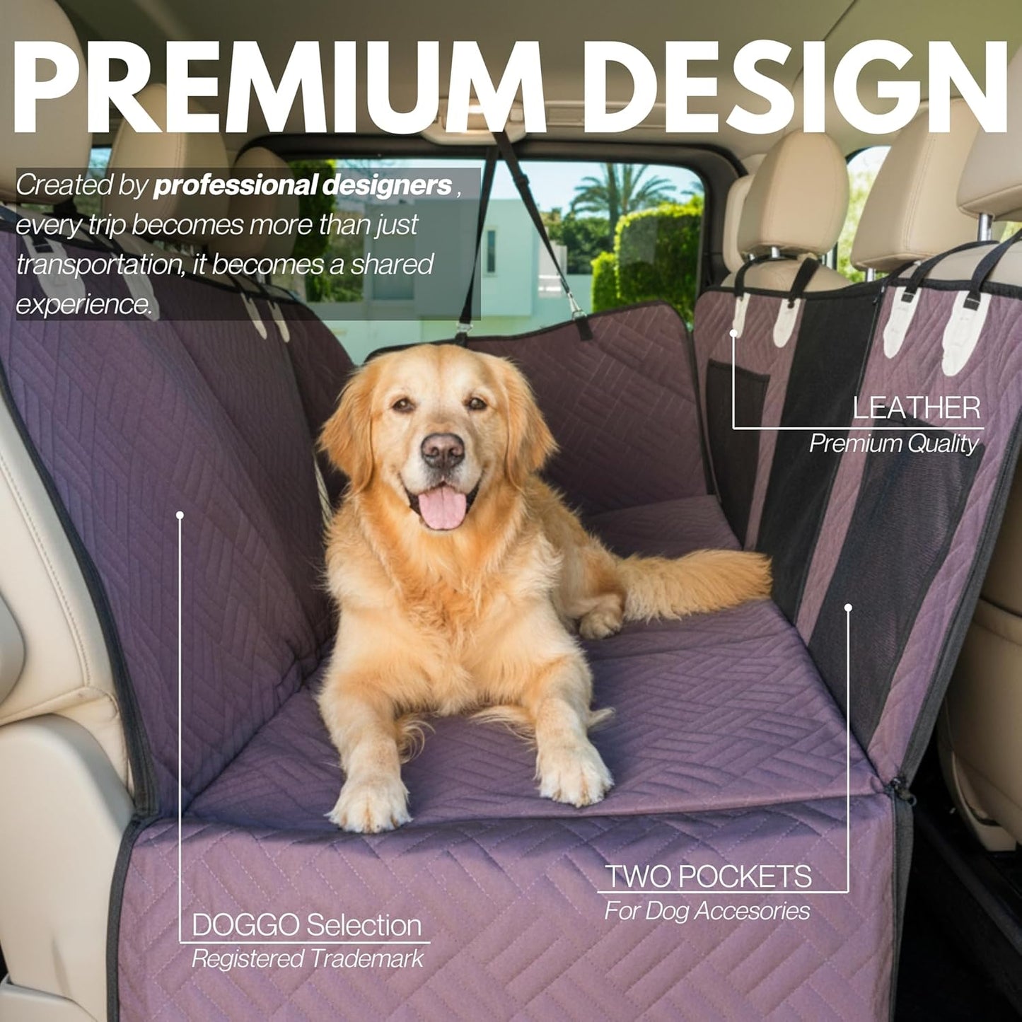 Back Seat Pet Cover for Dogs, Premium Dog Hammock for Car