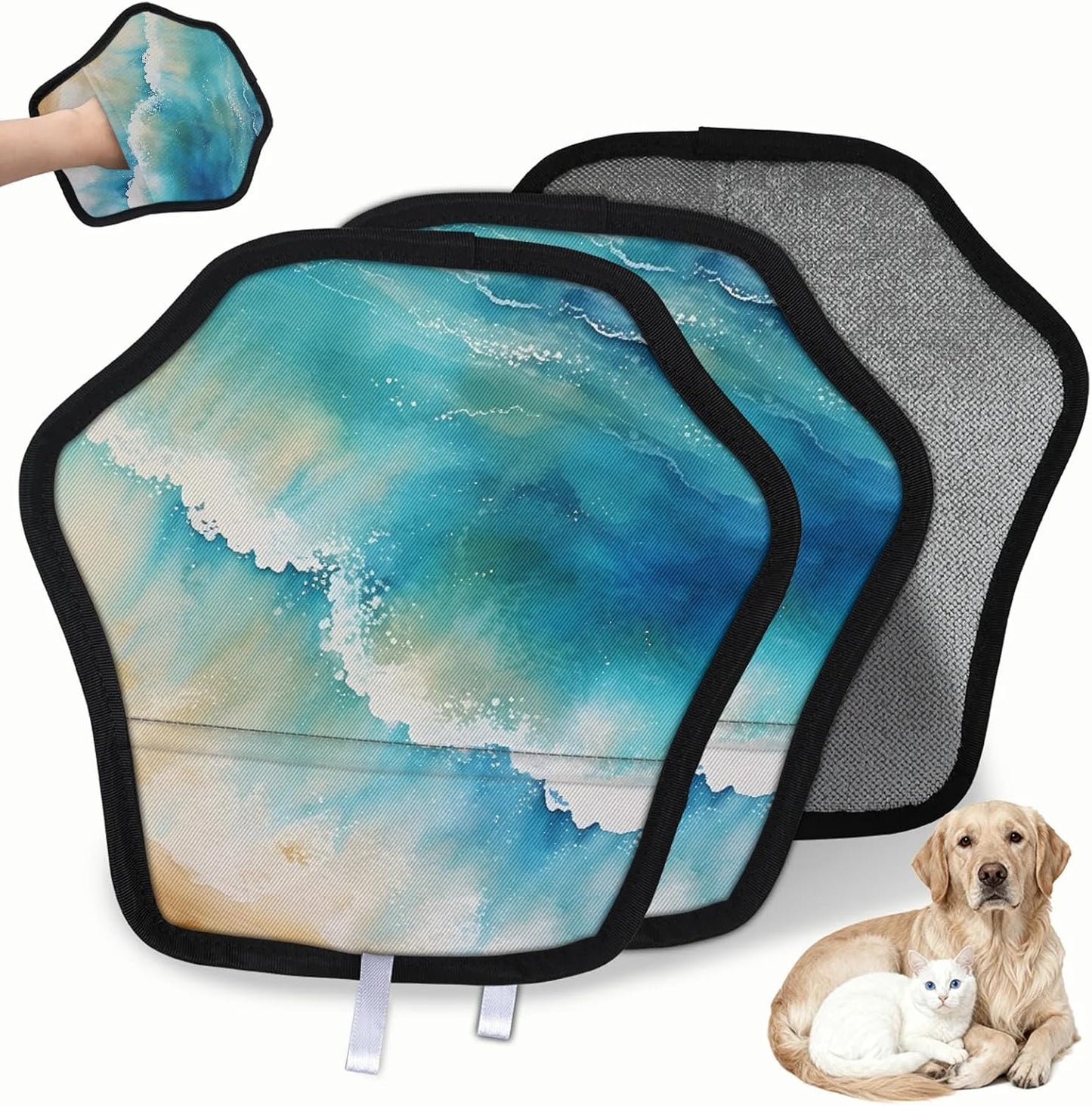 Pet Hair Removal Glove for Dogs Cats Reusable Washable Set