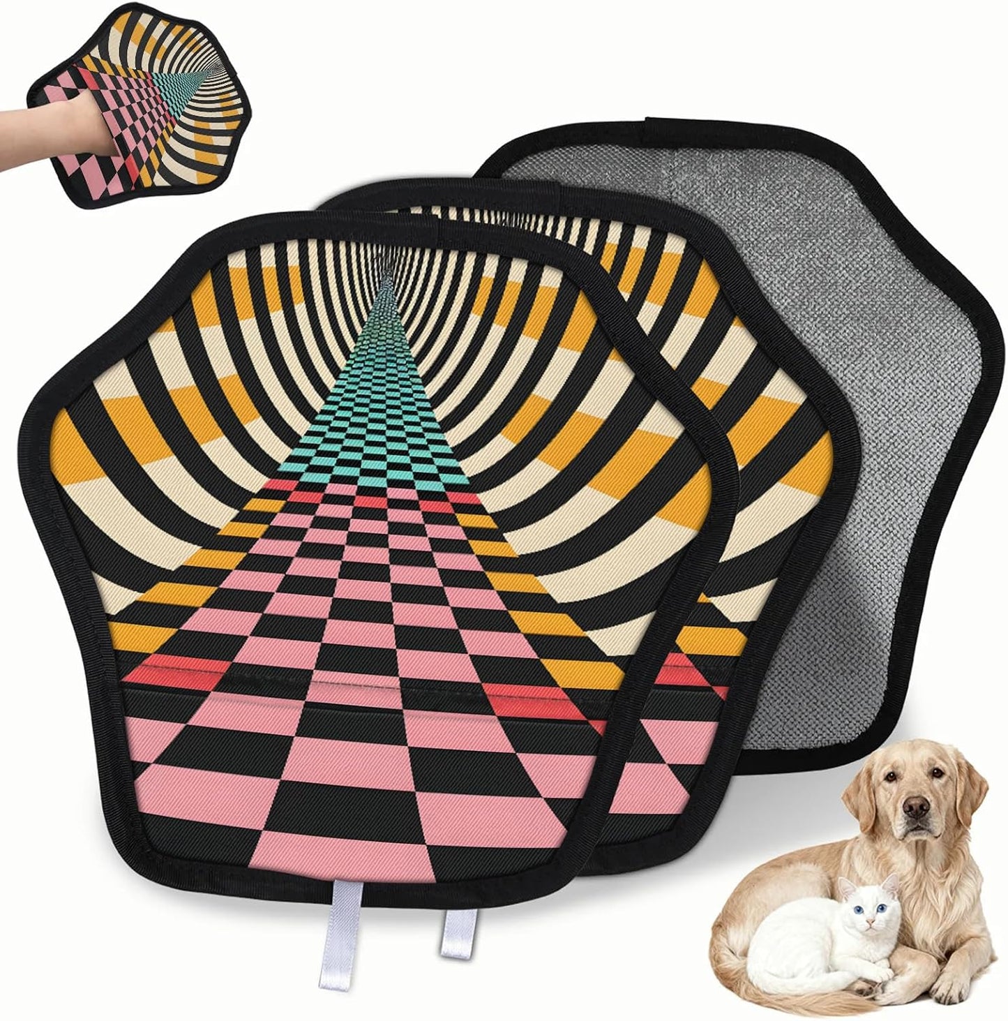 Pet Hair Removal Glove for Dogs Cats Reusable Washable Set