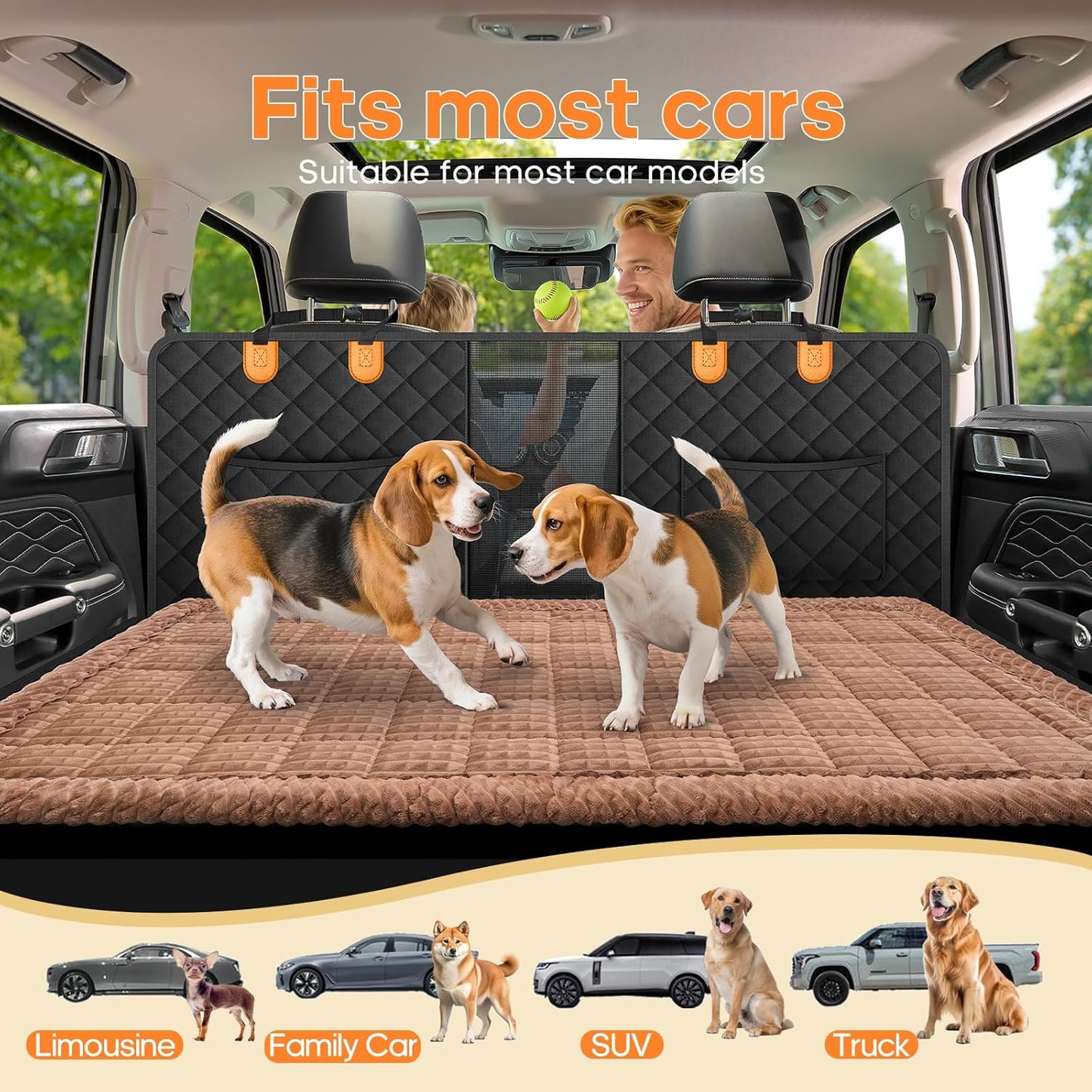 Pet Bed Mat for Car Backseat Extender, Non-Slip Dog Bed for